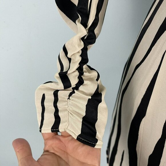 ZARA Long Sleeve Playsuit Romper Wrap Evening Party Cocktail Dress Small - Picture 6 of 12